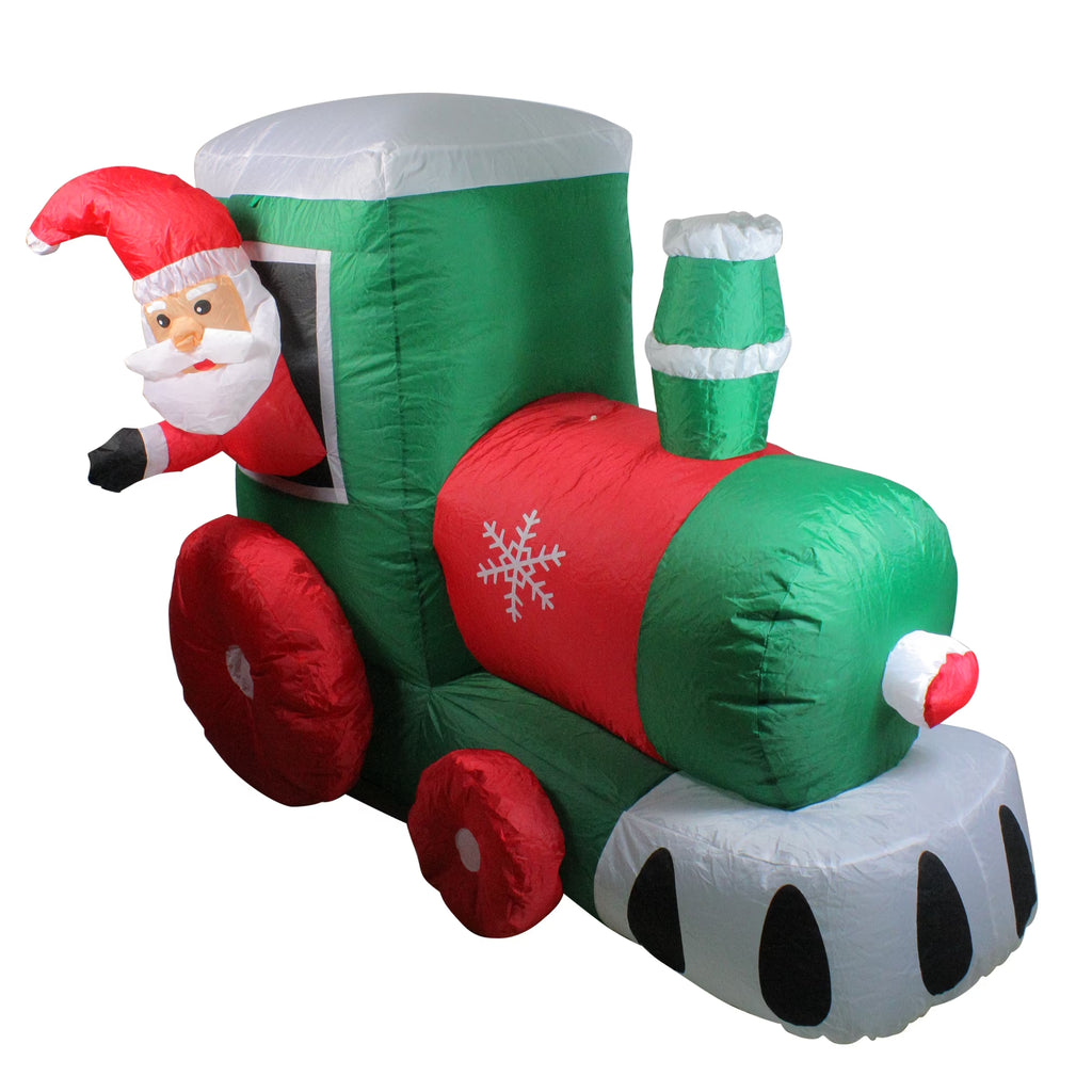 Lighted Inflatable Santa on a Locomotive, 4.5 ft – view 2