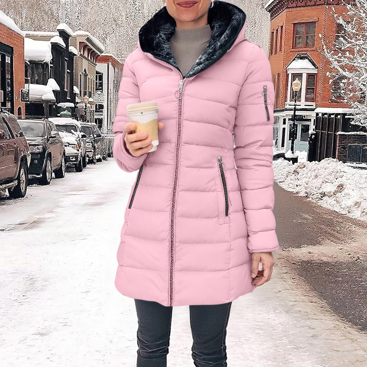 Women's Long Quilted Puffer Coat – view 5