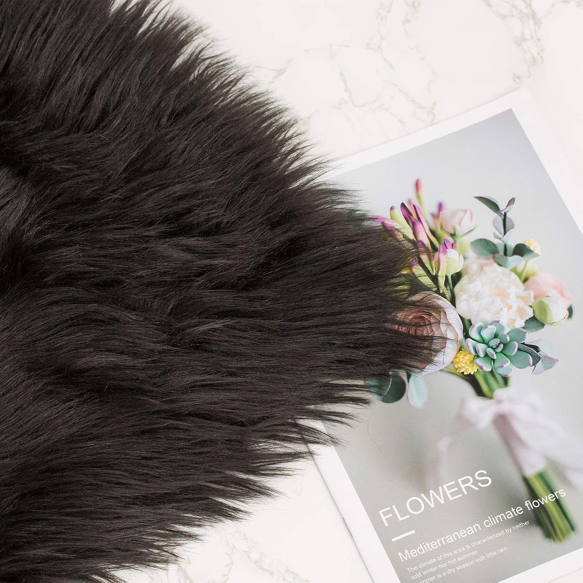 Faux Fur Pillow Covers, 18×18, Black, Set of 2 – view 5