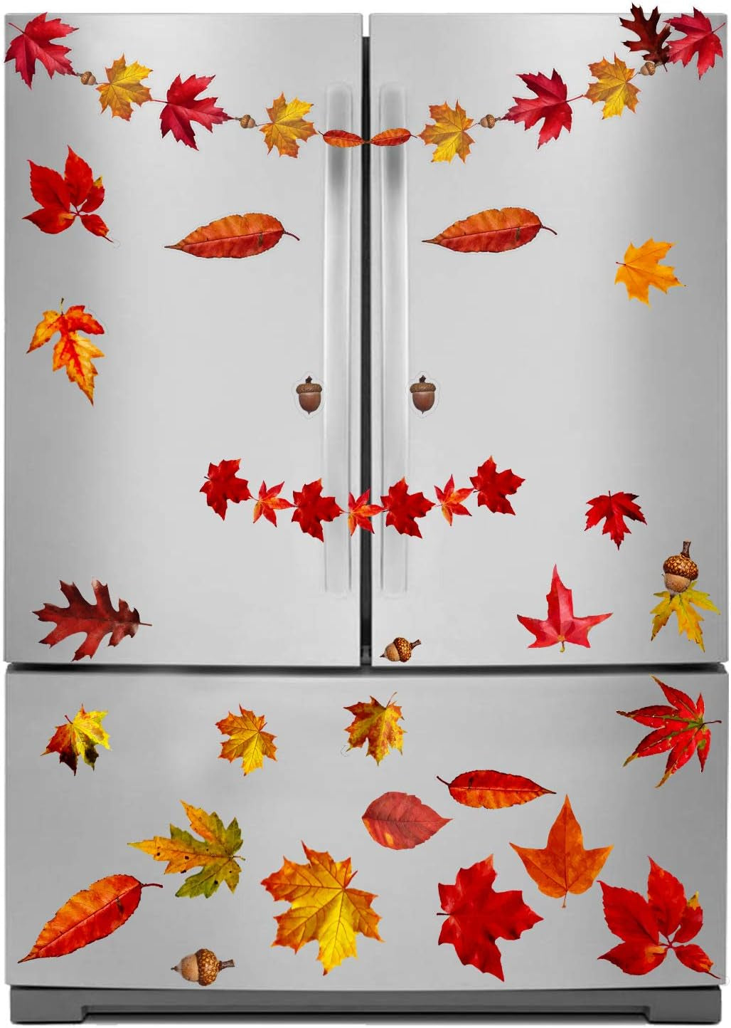 6 Sheets 200Pcs Thanksgiving Window Clings, Autumn Maple Leaves Windows Static Stickers for Thanksgiving Day Window Decoration