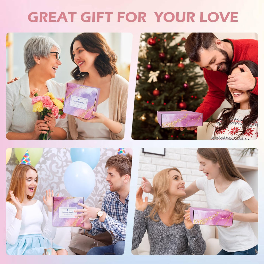 Candles Gift Set for Women, Aromatherapy Candles for Home Scented 4 Pack, 80 Hours Long Lasting, Womens Gifts for Christmas, Birthday, Valentines Day