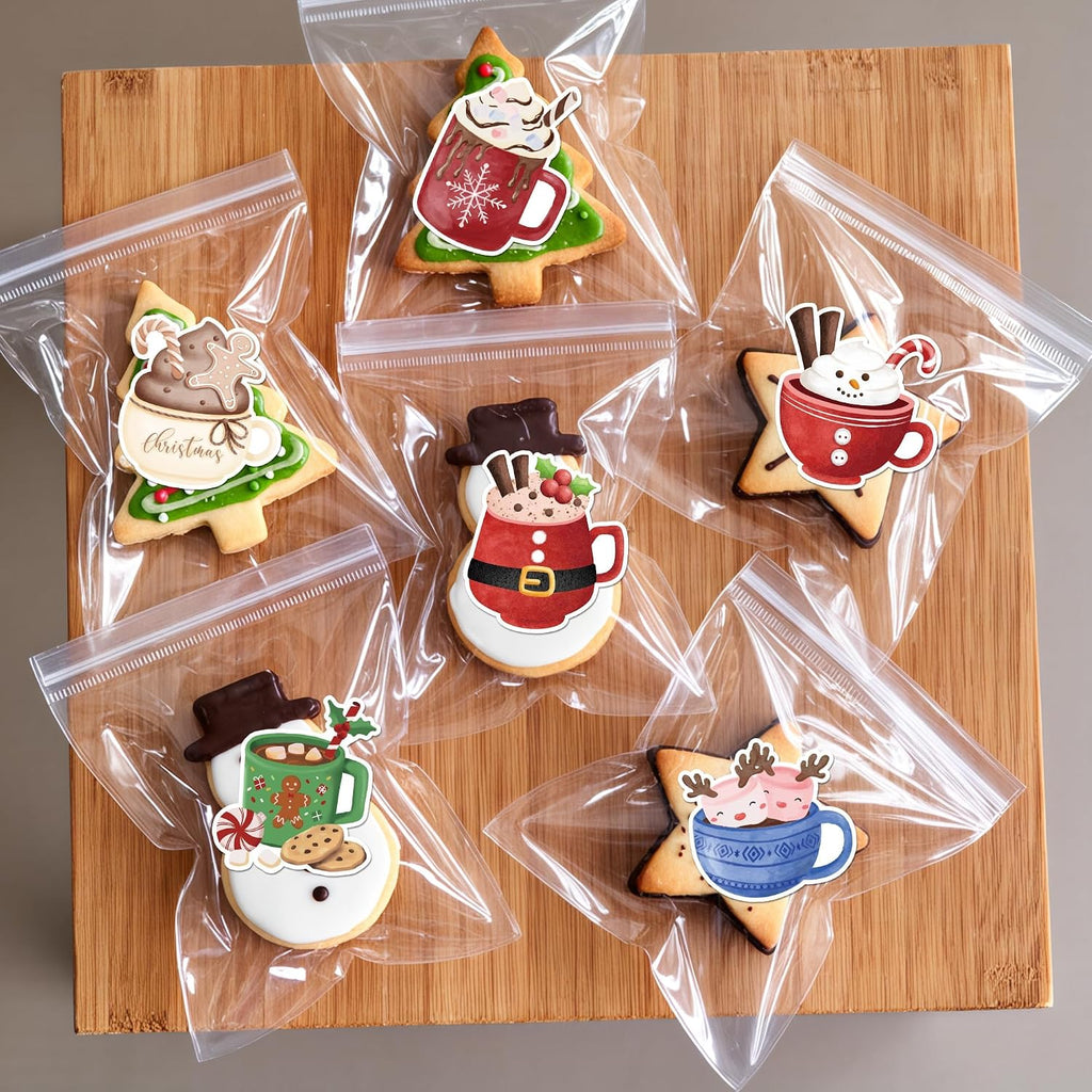 Christmas Hot Cocoa Stickers, 1000 Pcs Watercolor Hot Cocoa Milk Mug