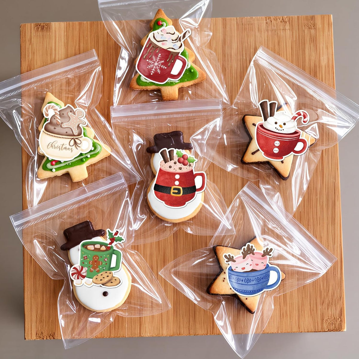 Christmas Hot Cocoa Stickers, 1000 Pcs Watercolor Hot Cocoa Milk Mug