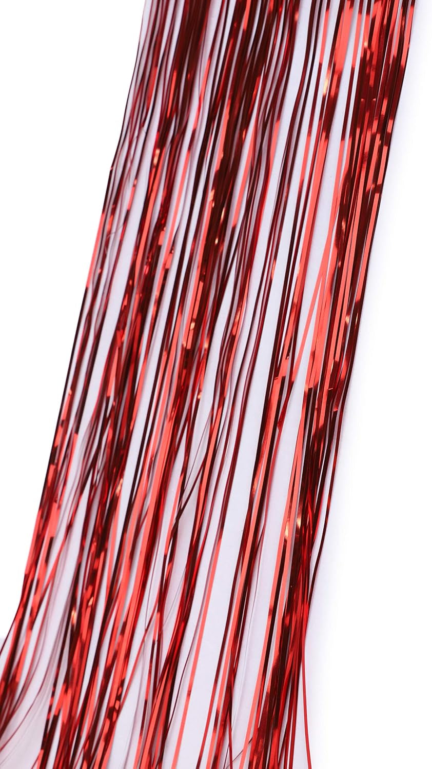 Lametta Icicle Tinsel Strands, Red – view 3