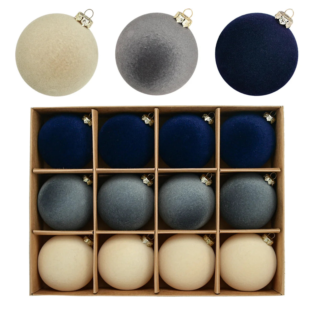 Velvet Flocked Christmas Ball Ornaments – view 5