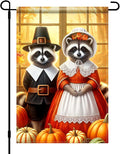 Thanksgiving Fall Garden Flag Raccoon Pumpkin 12X18 Inch Decor