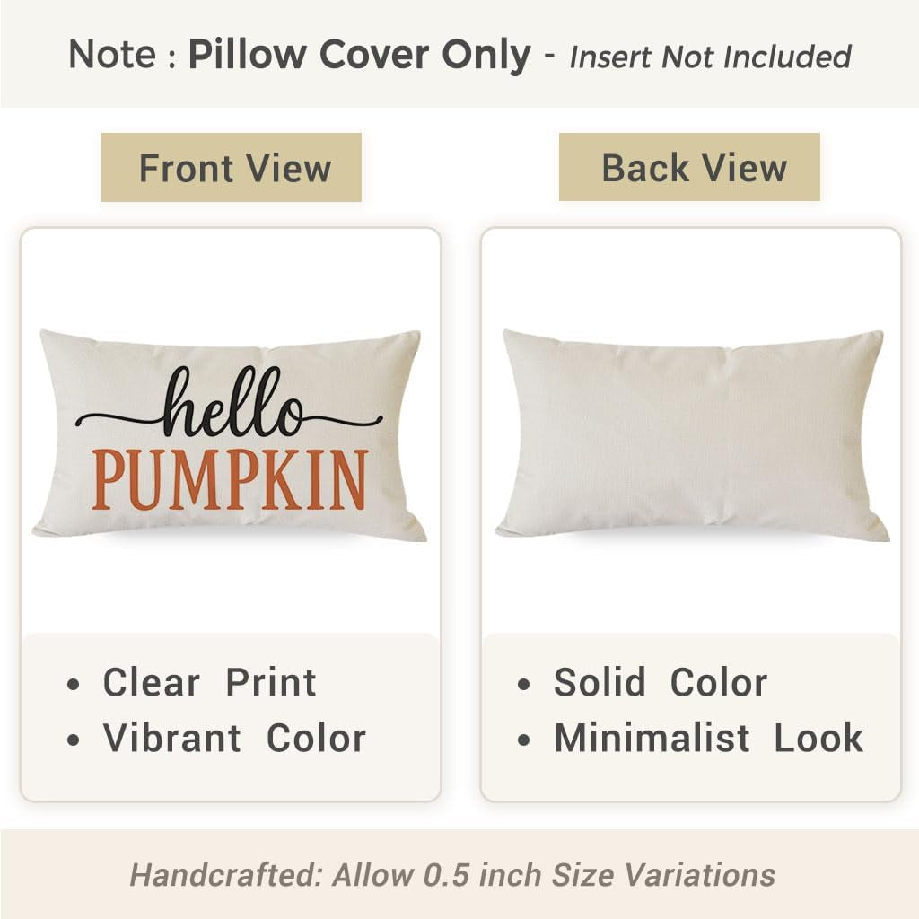 Cream Orange Fall Pillow Cover, 12×20 (Quote) – view 4