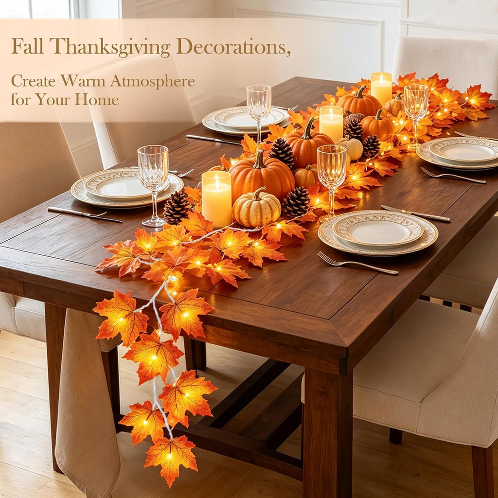 Lighted Maple Leaf Garland, 4-Pack (40 ft) – view 2