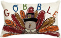 Gobble Turkey Thanksgiving Throw Pillow Cover, 12 X 20 Inch Thanksgiving Cushion Case for Sofa Couch