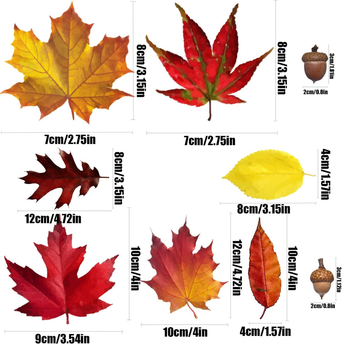 6 Sheets 200Pcs Thanksgiving Window Clings, Autumn Maple Leaves Windows Static Stickers for Thanksgiving Day Window Decoration