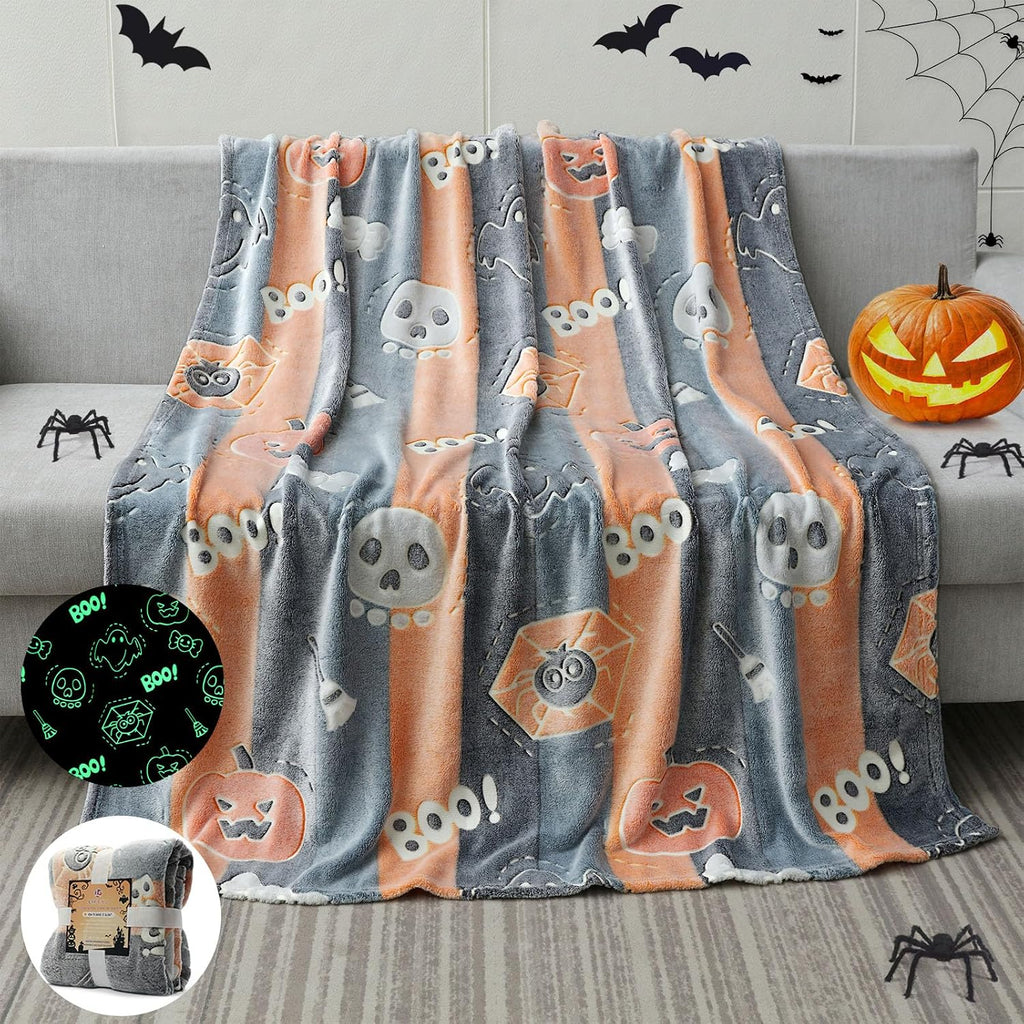 Glow in the Dark Halloween Blanket Gifts for Girls Boys