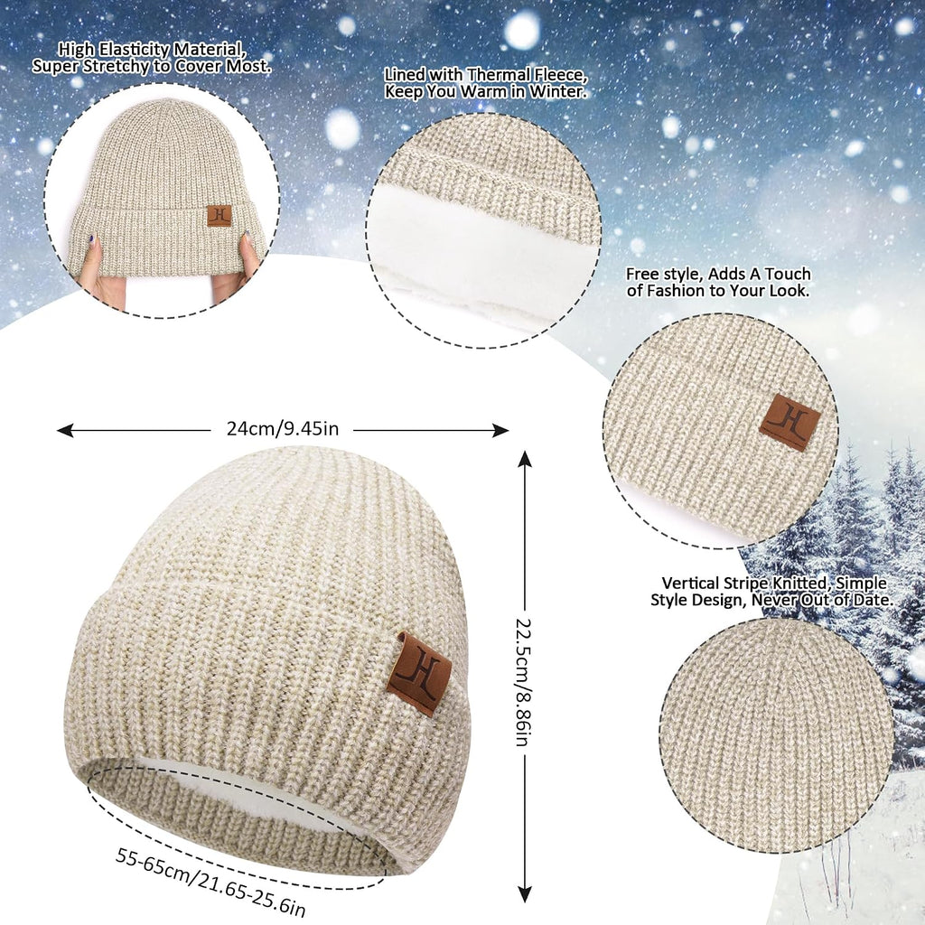 Womens Warm Beanie Winter Hat Touchscreen Gloves Set Gifts for Women