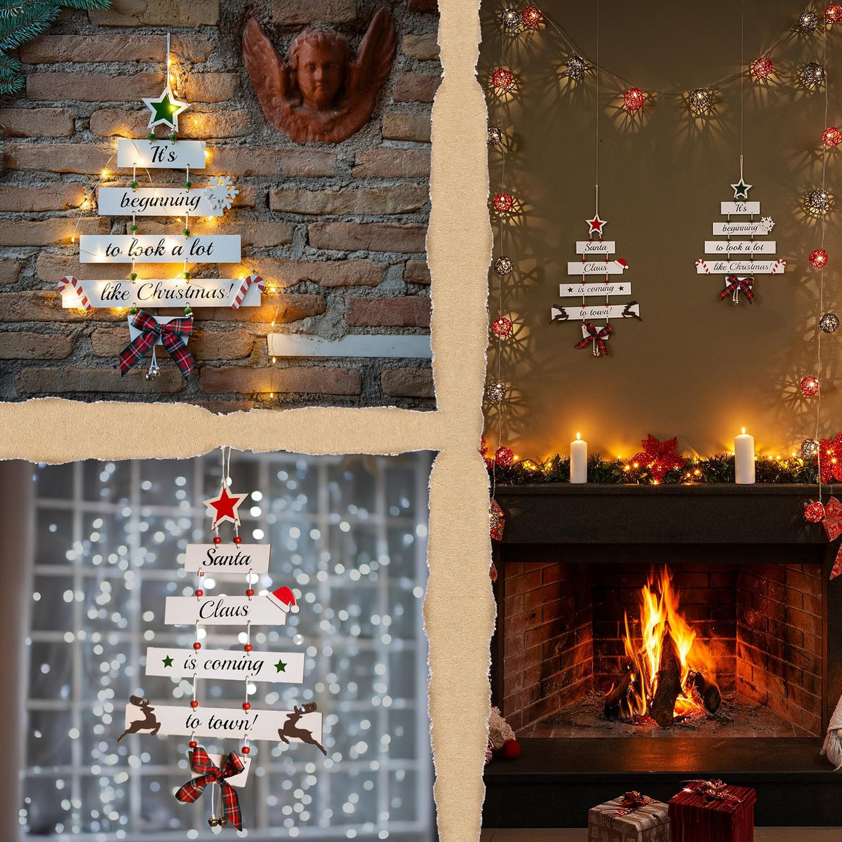 Wooden Hanging Christmas Lyric Decorations – view 2