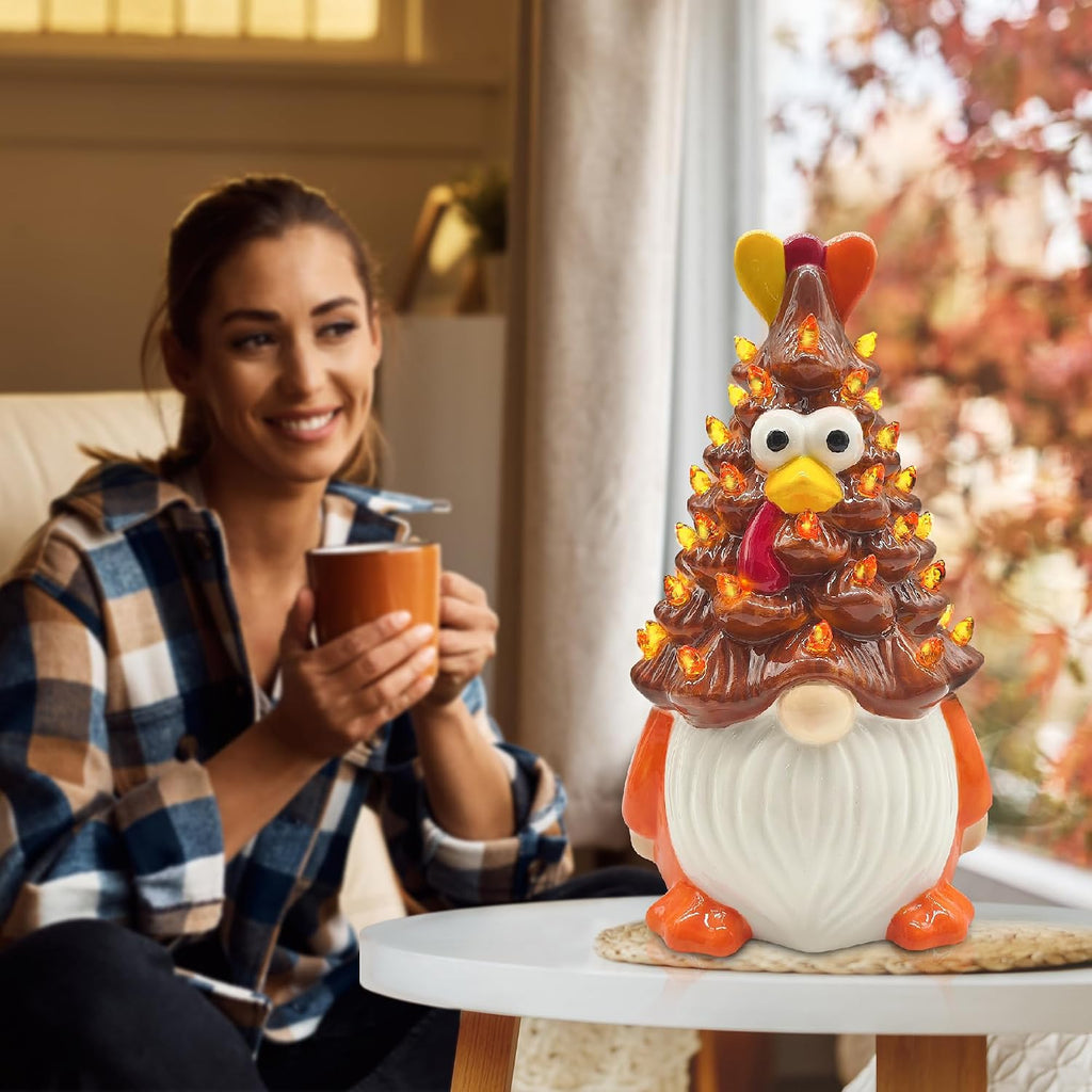 Thanksgiving Decorations, Thanksgiving Gnomes Ceramic Tree Decor