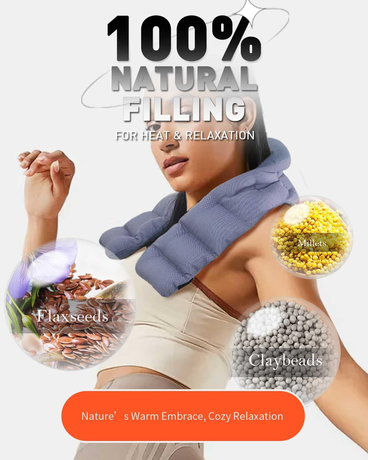 Heating Pad Microwavable for Neck and Shoulders, 29 * 8" Moist Heating Pad, Heated Neck Wrap, Microwave Warmer