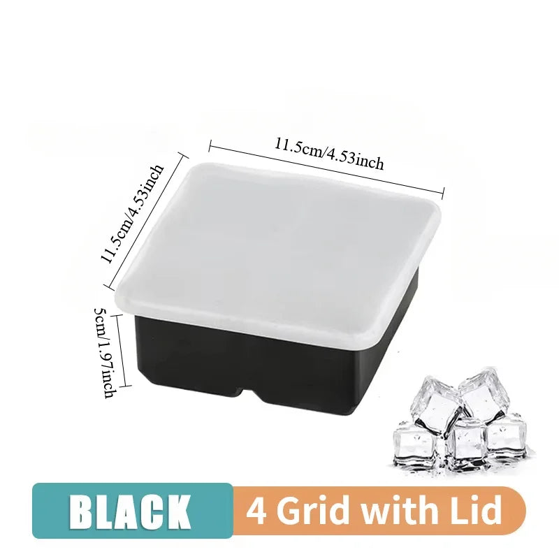 Safe Silicone Ice Cube Molds with Lid Spherical Ice Molds Reusable Whiskey Ice Cube Molds Cocktail Freezer DIY Homemade Barware
