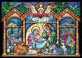 Stained Glass Nativity Christmas Cards, Box of 15