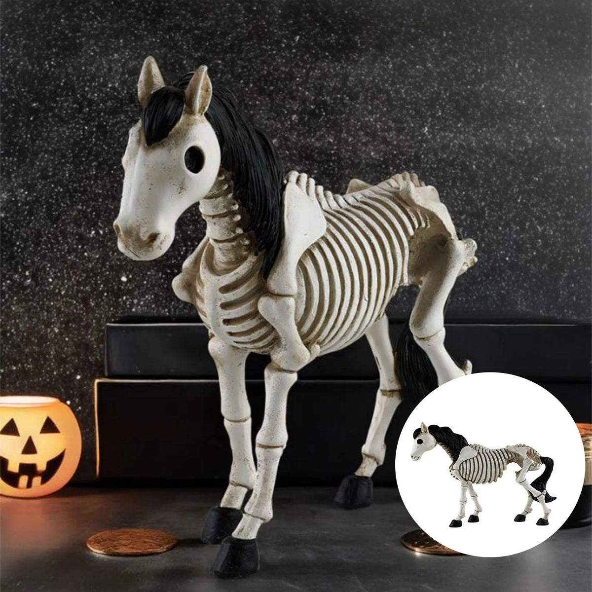 Amlbb Halloween Decorations Outdoor Halloween New Style Skeleton Horse Decoration Home Desktop Personality Decoration Gift Resin Decoration Halloween Decor on Clearance