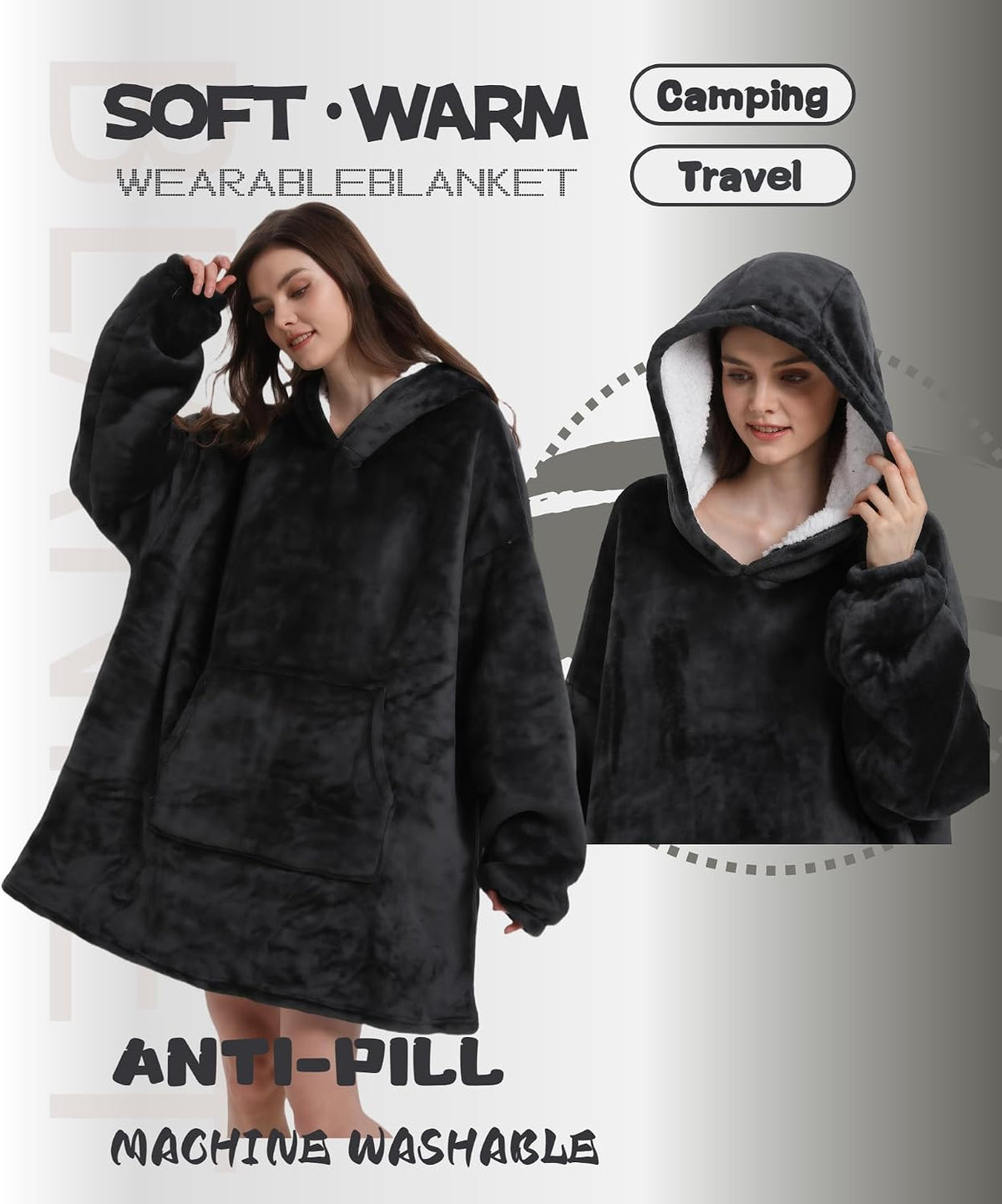 Oversized Flannel Blanket Hoodie – view 2