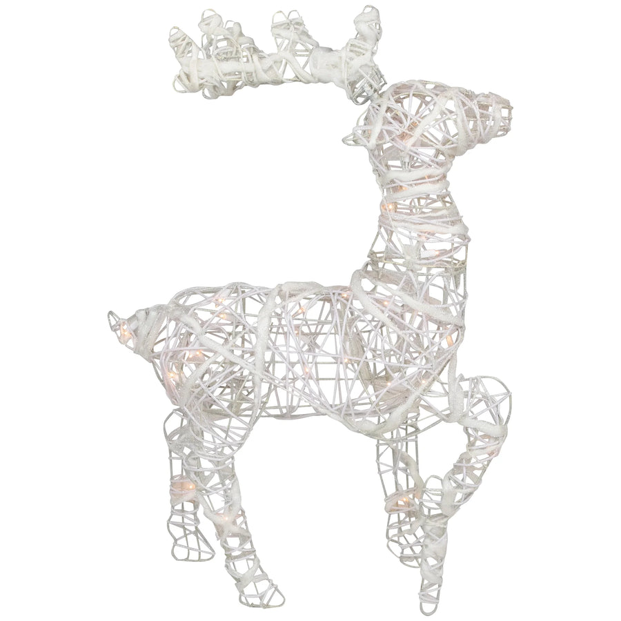Glittered Rattan Reindeer, 30", Pre-Lit