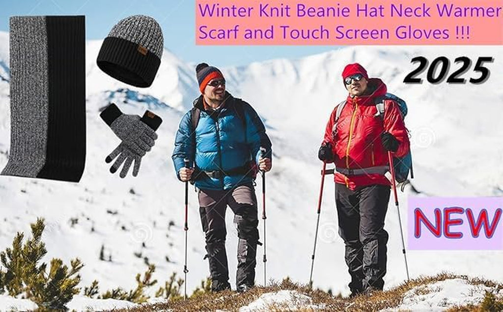 Men's Knit Beanie, Scarf & Touchscreen Gloves Set – view 2