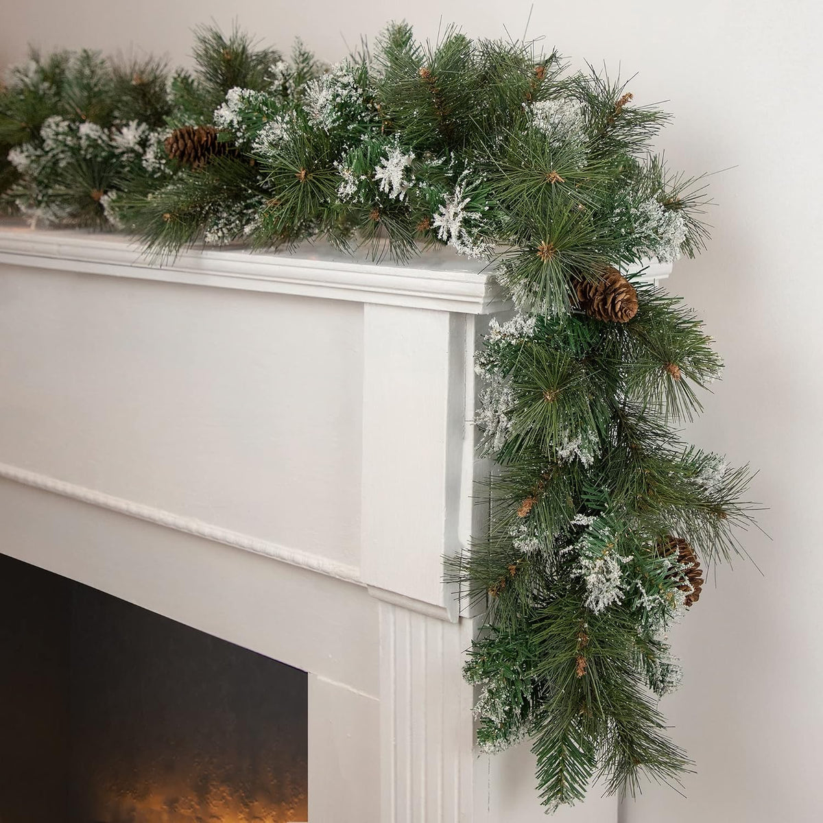 Snow Valley Pine Artificial Garland, 9 ft, Unlit