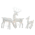 Lighted Glittered Deer Family, 30", Set of 3