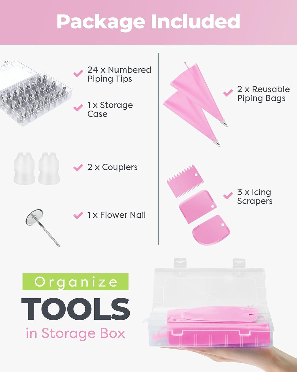 32 Piping Bags and Tips Set Frosting Piping Kit for Beginners & Pros