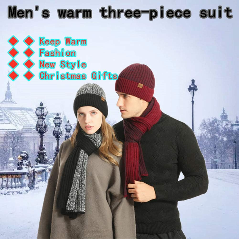 Men's Knit Beanie, Scarf & Touchscreen Gloves Set