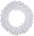 Pre-Lit White Pine Wreath, 36", Battery Operated, Multicolor LED