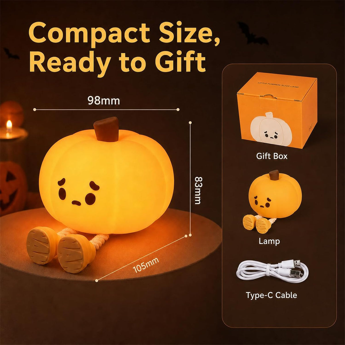 Halloween Pumpkin Night Light Official Licensed Genuine Halloween Gifts