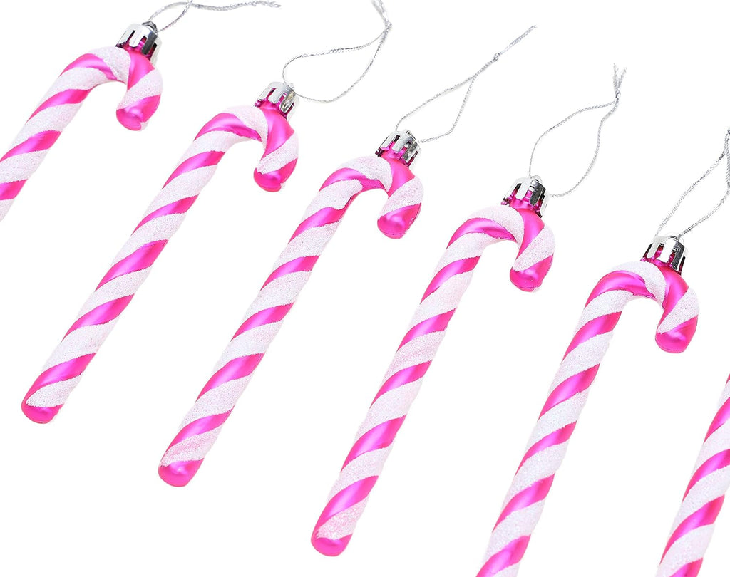 Glitter Candy Cane Ornaments, Hot Pink, Pack of 6 – view 4
