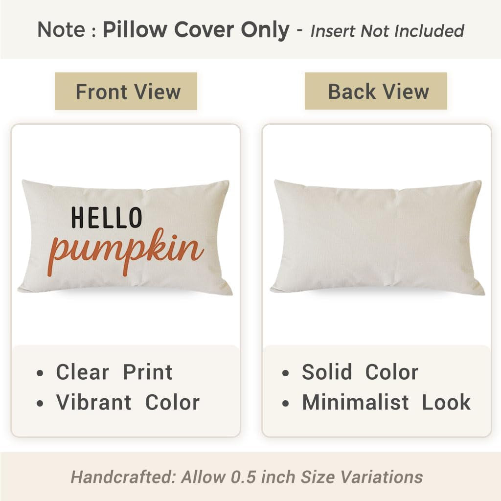 Cream & Orange Fall Pillow Cover, 12×20 – view 5