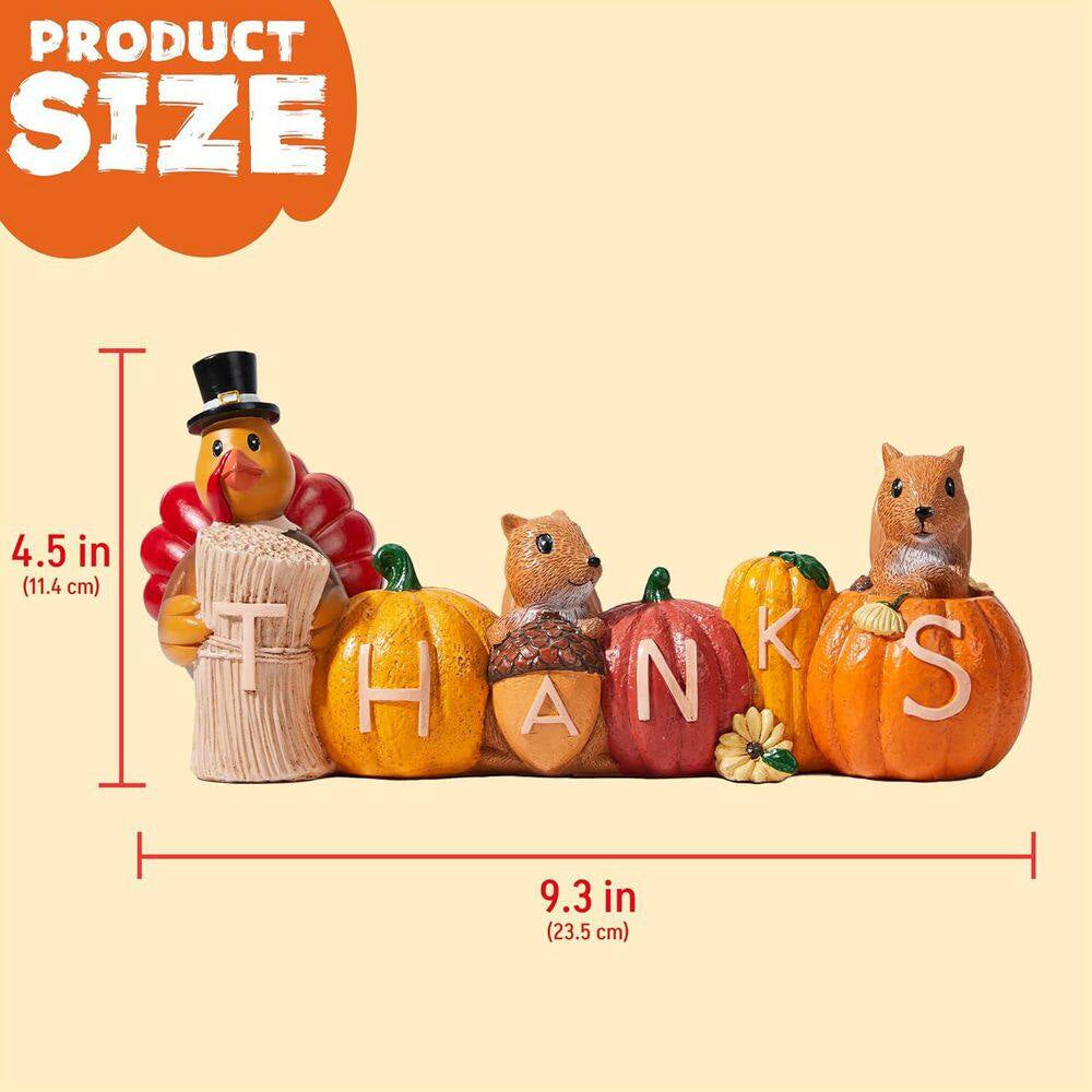 Thanksgiving Pumpkin Turkey Figurine Tabletop