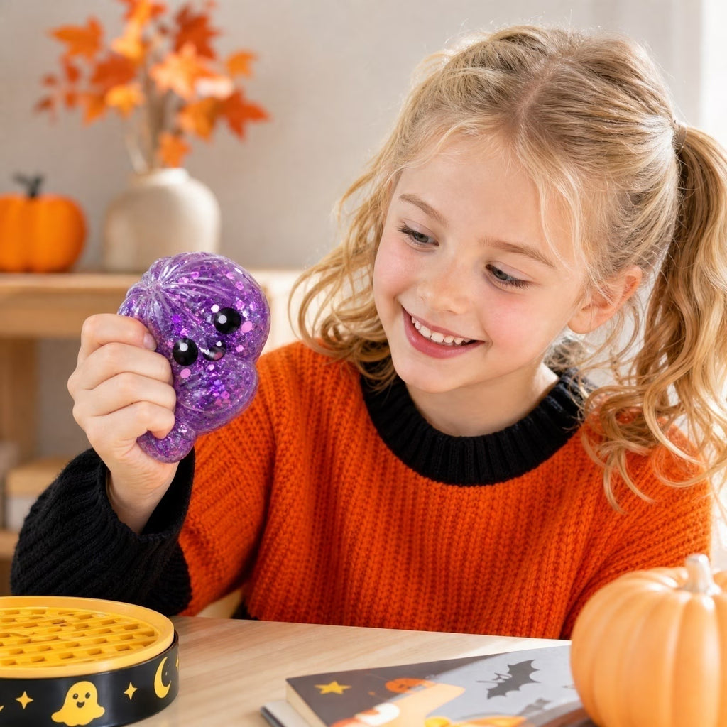 Mystery Halloween Ghost Dumpling Squishy,Colorful Cute Bao Dumplings Squeeze Balls Stress Relief Sensory for Holiday