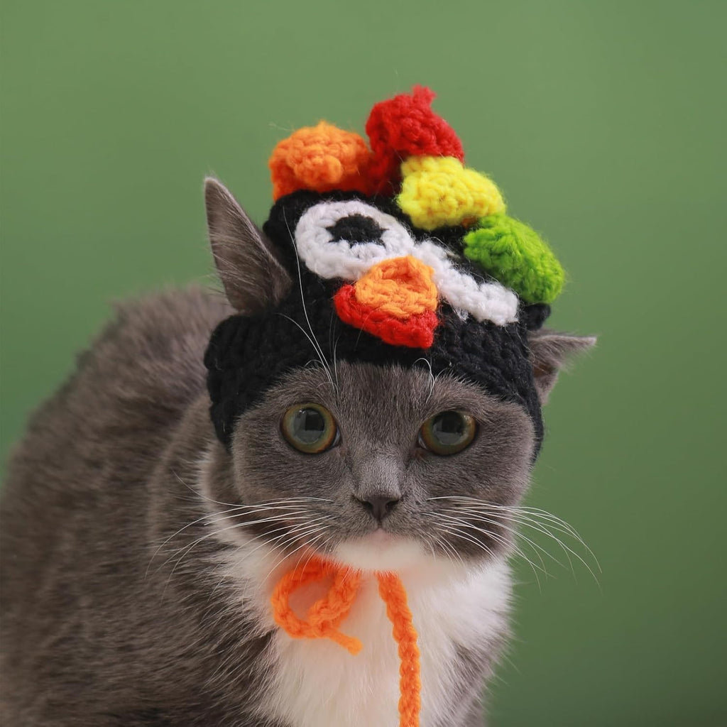 Thanksgiving Cats Costume Cat Turkey Drumstick Hat for Small Dog Kitten Thanksgiving Party Costume Cosplay Accessory Headwear