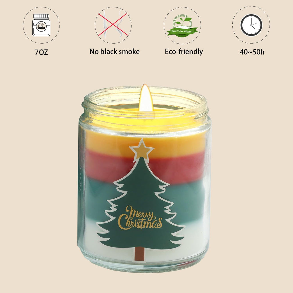 Christmas Candles - Christmas Gift for Women, Aromatherapy Candle for Home Scented, Natural Soy Wax Pine Scented Candles