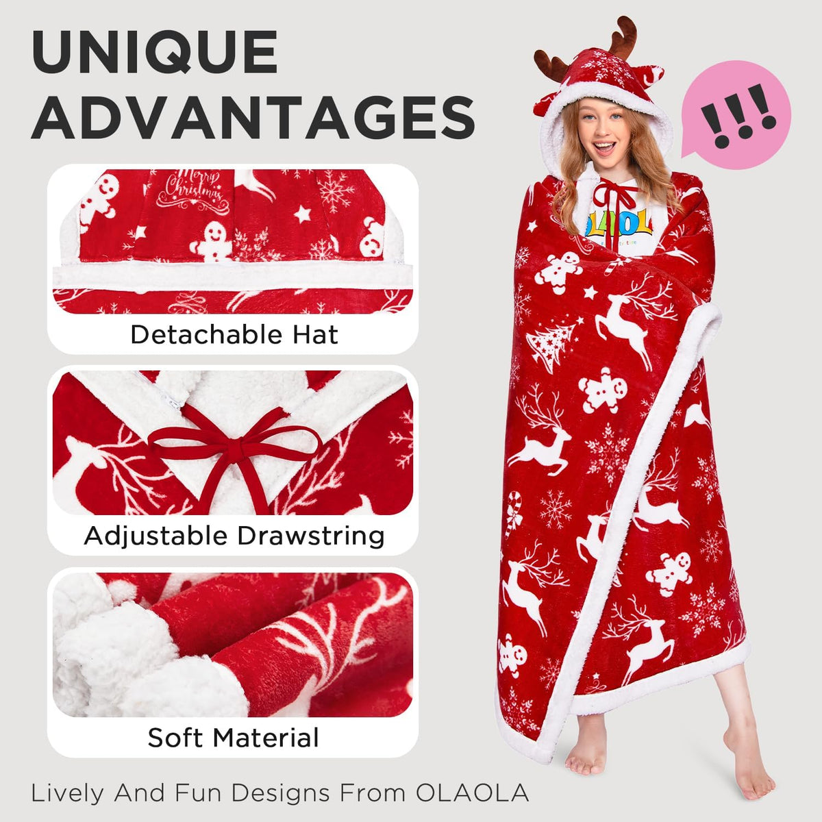 Christmas Wearable Blanket Hoodie – view 4