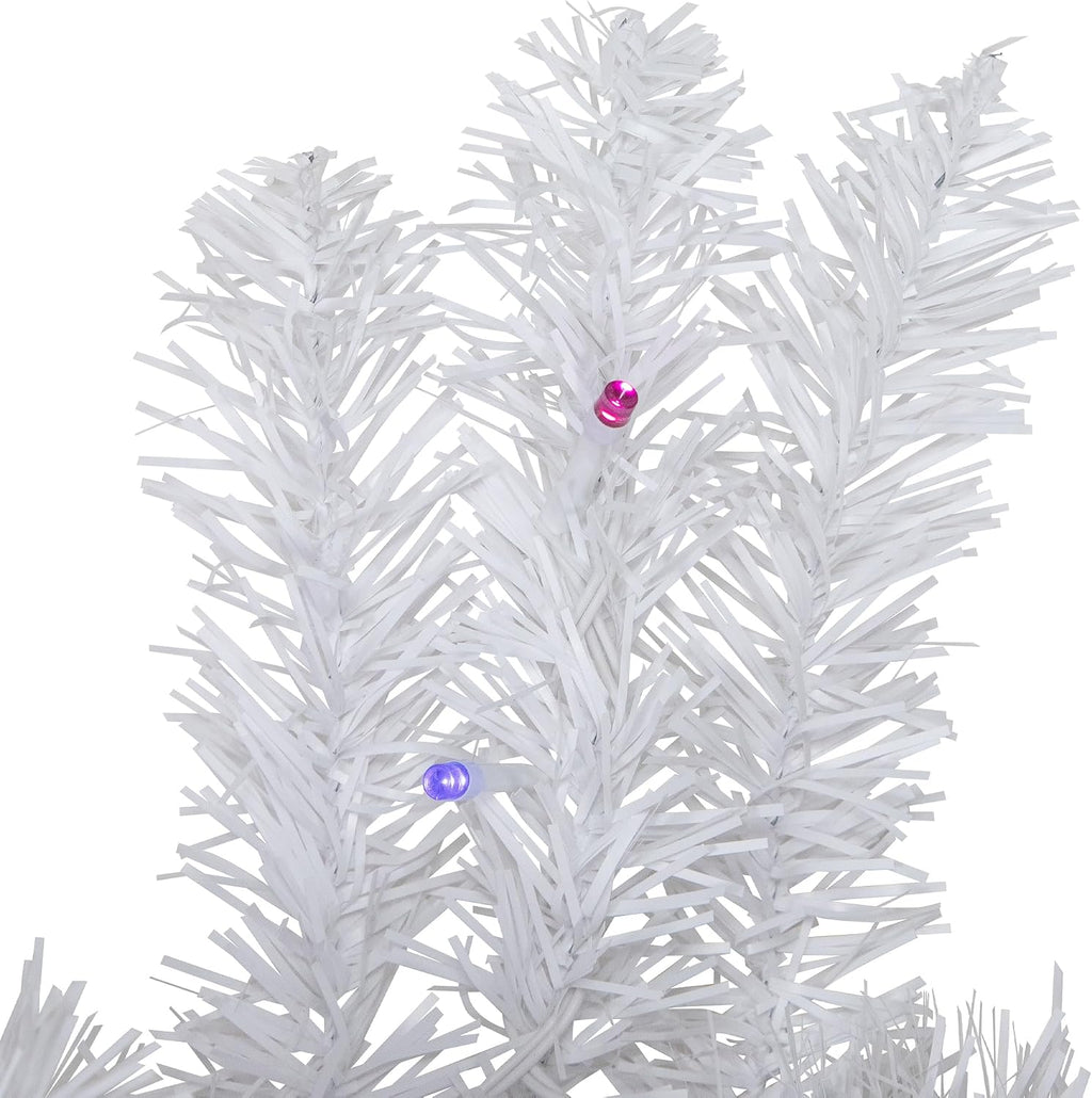 Pre-Lit White Pine Wreath, 36", Battery Operated, Multicolor LED – view 6
