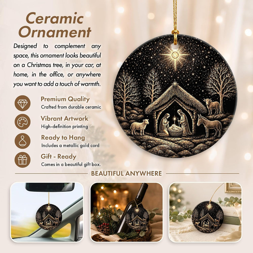 Nativity Scene Ceramic Ornament – view 7