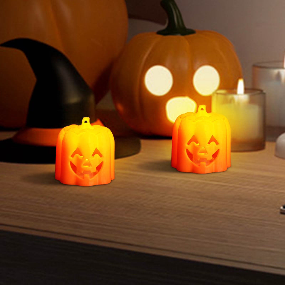 Halloween Pumpkin Lights, Halloween LED Candle Light Halloween Decoration Pum-Pkin Lantern Pumpkin Decorations, Halloween Gifts