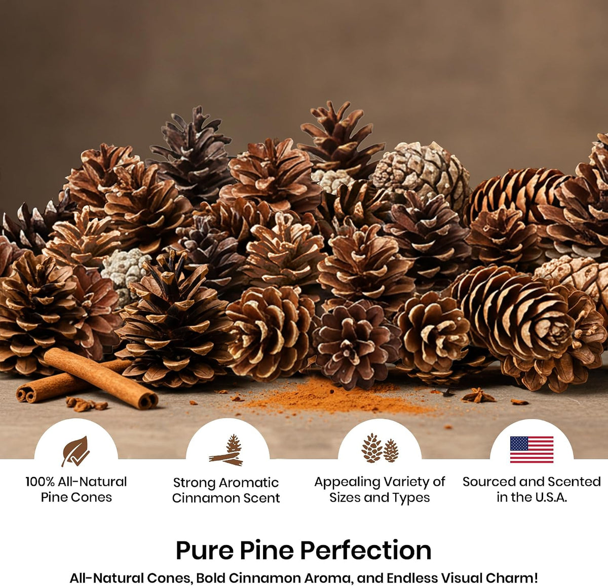 Pine Cones | 100 Small Pine Cones 3/4"-1 1/4" | 6 Oz Mini Black Spruce Pine Cones | Pine Cone Filler