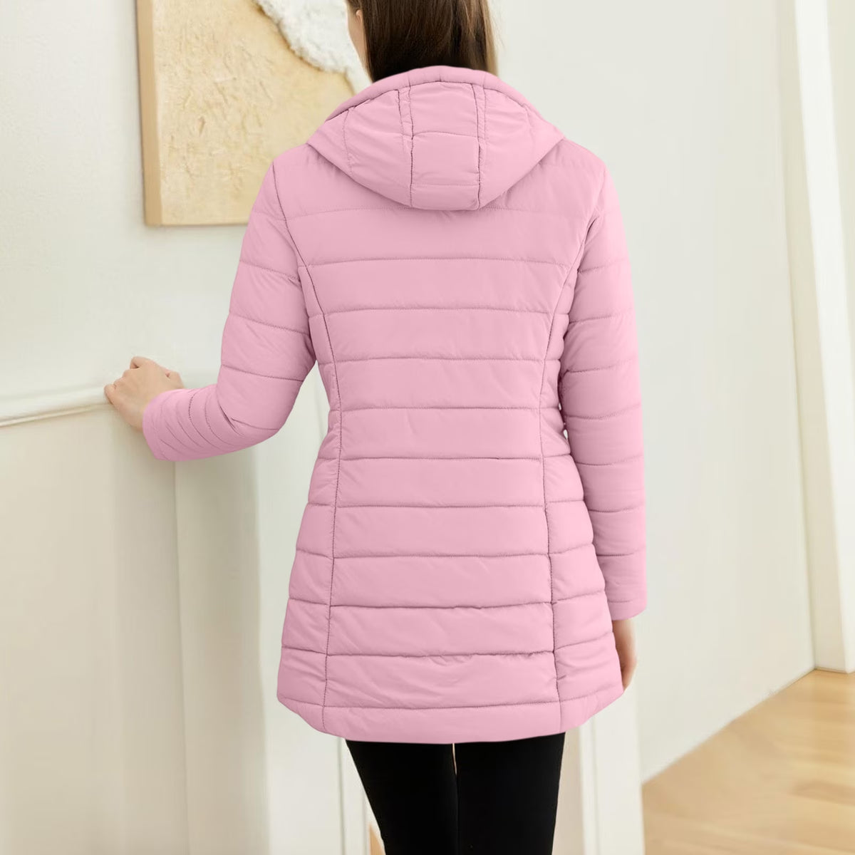 Women's Long Quilted Puffer Coat – view 3