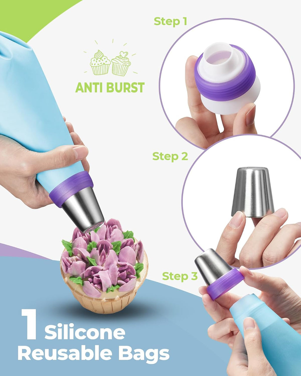 48 Russian Piping Tips Set Frosting Piping Kit for Beginners & Pros