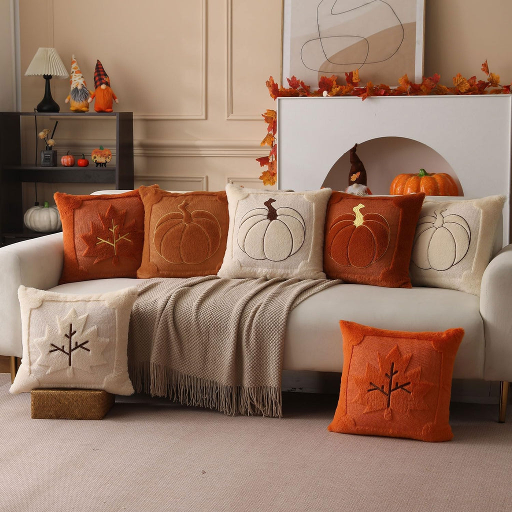 Rust Pumpkin Pillow Covers, 18×18, Set of 2 – view 6