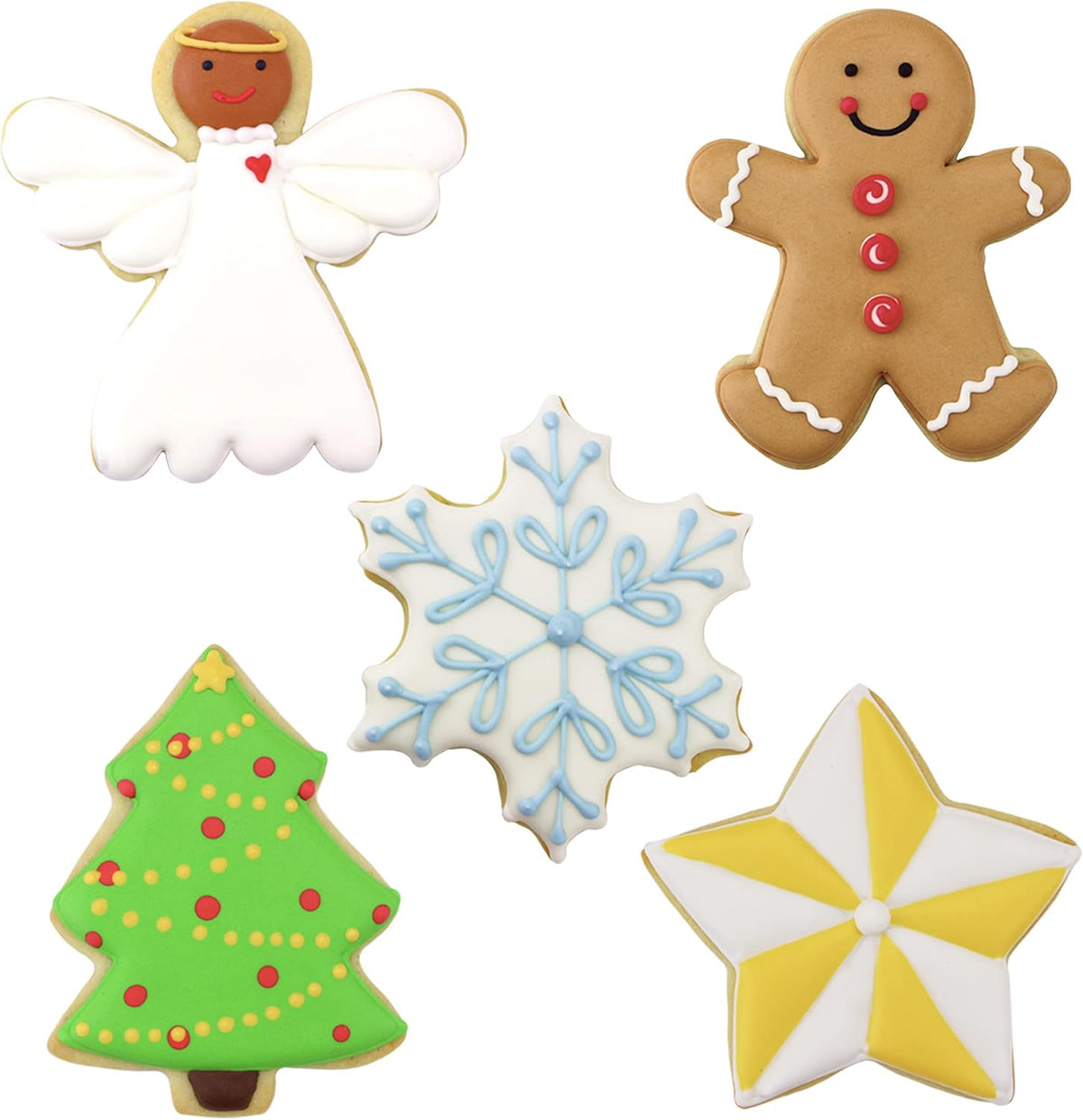 Ann Clark Christmas and Holiday Cookie Cutters Set of 5, Made in USA