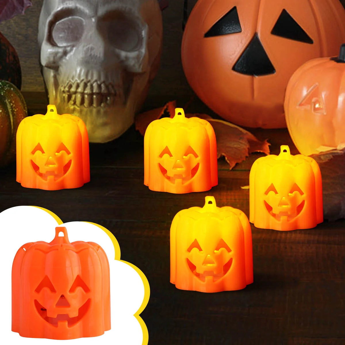 Halloween Pumpkin Lights, Halloween LED Candle Light Halloween Decoration Pum-Pkin Lantern Pumpkin Decorations, Halloween Gifts