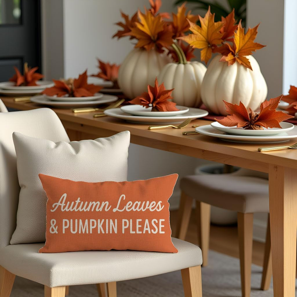 Pumpkin Orange Fall Pillow Cover, 12×20 – view 7