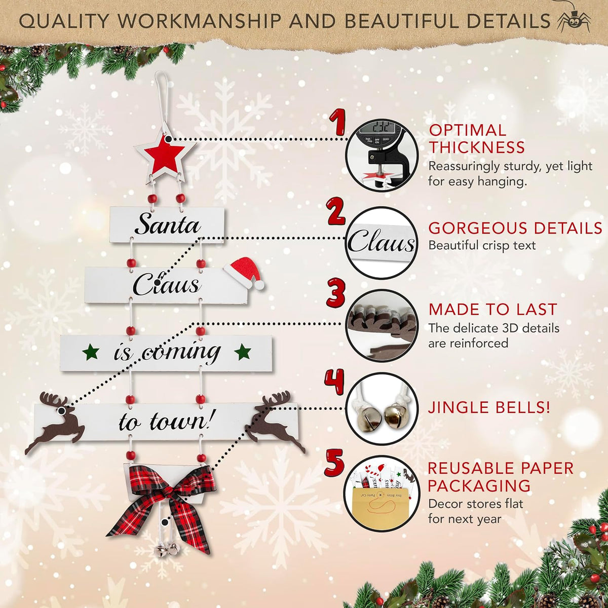 Wooden Hanging Christmas Lyric Decorations – view 3