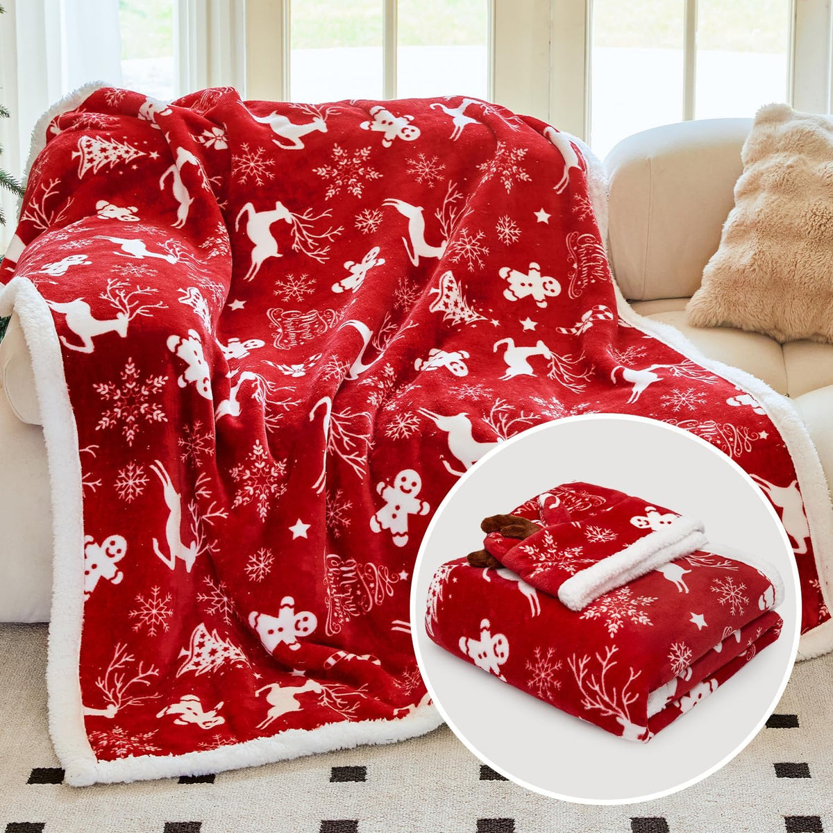 Christmas Wearable Blanket Hoodie – view 2